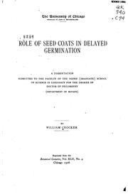 Cover of: Rôle of seed coats in delayed germination ...