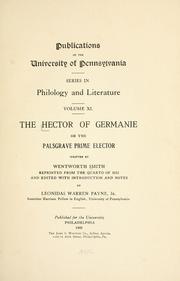 Cover of: The Hector of Germanie by Wentworth Smith