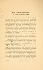 Cover of: The second capture of Louisburg