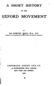 Cover of: A short history of the Oxford movement
