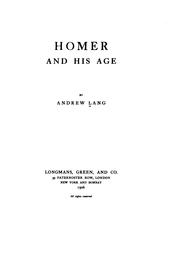 Cover of: Homer and his age by Andrew Lang