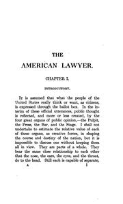 Cover of: The American lawyer as he was--as he is--as he can be