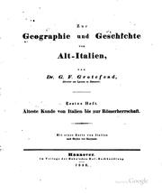 Cover of: Zur Geographie und Geschichte von Alt-Italien