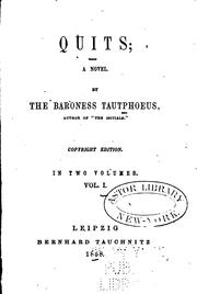Cover of: Quits by Jemima Montgomery Baroness Tautphoeus