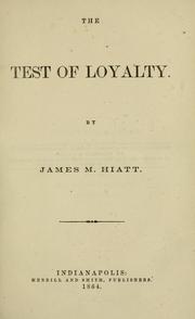 Cover of: The test of loyalty.