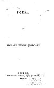 Cover of: Poems. by Richard Henry Stoddard