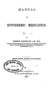 Cover of: Manual of hypodermic medication.