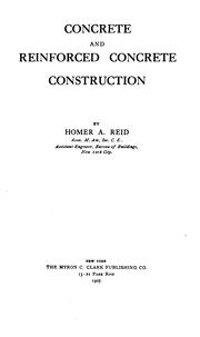 Cover of: Concrete and reinforced concrete construction