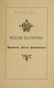 Cover of: William Blackstone, Boston's first inhabitant.