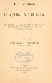 Cover of: The proudest chapter in his life. by Thomas H. Talbot