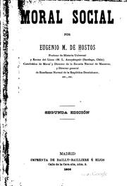 Moral social by Eugenio María de Hostos