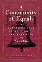 Cover of: A community of equals | Owen M. Fiss