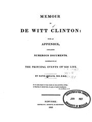 Cover of: Memoir of De Witt Clinton by David Hosack