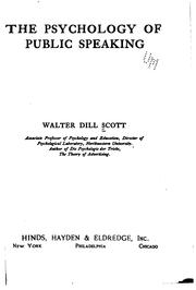 Cover of: The psychology of public speaking. by Walter Dill Scott