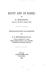 Krupp and De Bange by E. Monthaye