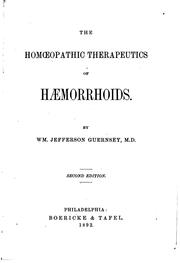 Cover of: The homoepathic therapeutics of haemorrhoids