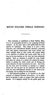 Cover of: General view of the principles and design of the Mount Holyoke Female Seminary. by Lyon, Mary
