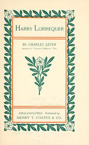 Cover of: Harry Lorrequer. by Charles James Lever