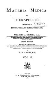 Cover of: Materia medica and therapeutics by Charles Julius Hempel