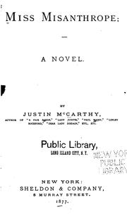 Cover of: Miss Misanthrope by Justin McCarthy