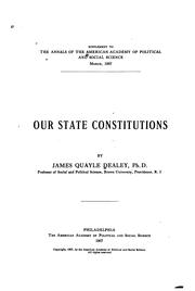 Cover of: Our state constitutions.