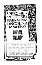 Cover of: Speeches & letters of Abraham Lincoln, 1832-1865. by Abraham Lincoln