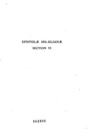 Cover of: Epistolae Ho-Elianae by James Howell