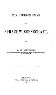Cover of: Zum heutigen Stand der Sprachwissenschaft. by Karl Brugmann