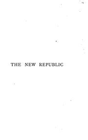 Cover of: The new republic by W. H. Mallock