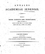 Cover of: Annales Academiae jenensis.