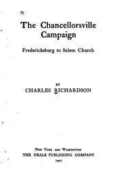 Cover of: The Chancellorsville campaign: Fredericksburg to Salem Church