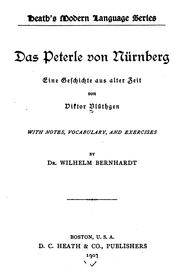 Cover of: Das Peterle von Nürnberg: eine Geschichte aus alter Zeit