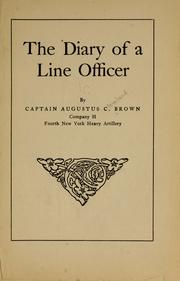 Cover of: The diary of a line officer