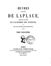 Cover of: Œuvres complètes de Laplace: publiées sous les auspices de l'Académie des sciences