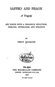 Cover of: Sappho and Phaon by Percy MacKaye