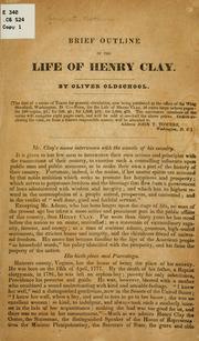 Cover of: Brief outline of the life of Henry Clay.