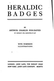 Cover of: Heraldic badges by Arthur Charles Fox-Davies