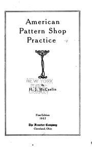 Cover of: American pattern shop practice by H. J. McCaslin