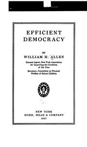 Cover of: Efficient democracy