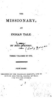Cover of: The missionary: an Indian tale.