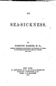 Cover of: On sea-sickness.