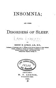 Cover of: Insomnia by Henry M. Lyman
