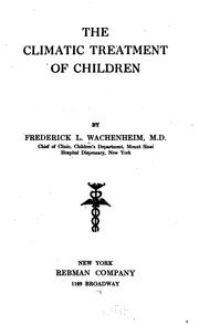 Cover of: The climatic treatment of children