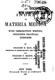 Cover of: An index of materia medica.: With prescription writing, including practical exercises