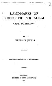 Cover of: Landmarks of scientific socialism: "anti-Duehring"