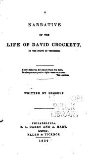 Cover of: A narrative of the life of David Crockett ...