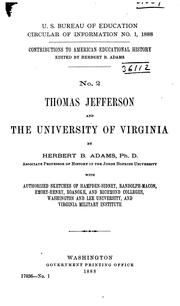 Cover of: Thomas Jefferson and the University of Virginia.