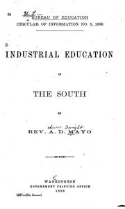 Cover of: Industrial education in the South