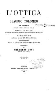 Cover of: L' Ottica di Claudio Tolomeo by Ptolemy