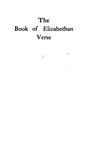 Cover of: The book of Elizabethan verse